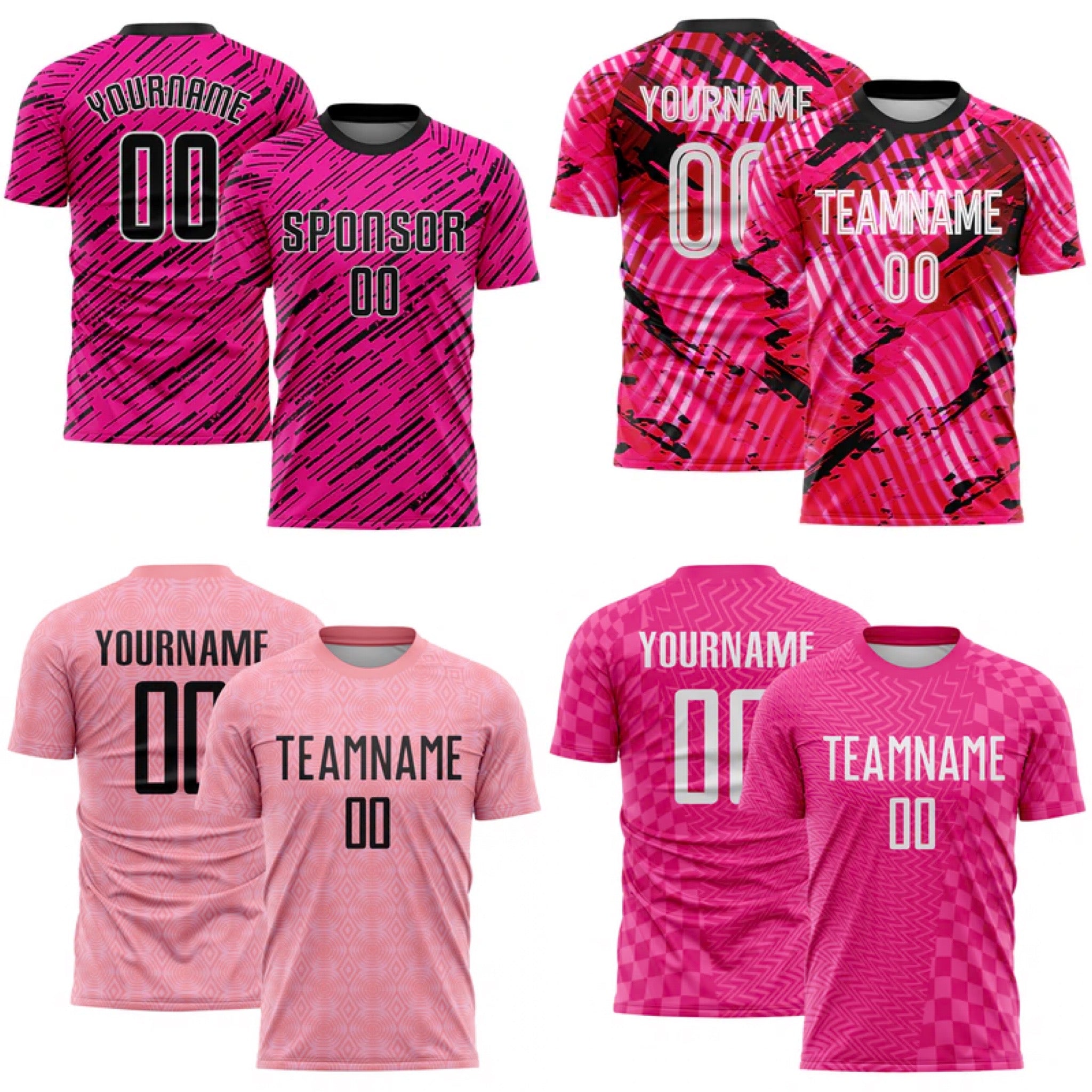Men and women breast cancer awareness support jerseys. 